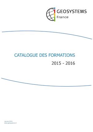Catalogue des Formations 2016 - Photogrammétrie et télédétection