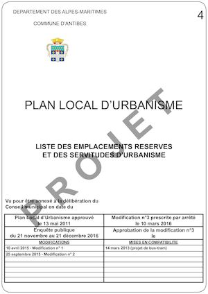 ModifPLU - 4 Liste Des Emplacements Réservés Et Des Servitudes D'urbanisme