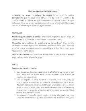 Elaboración De Un Cohete Casero