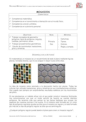 Hacer Mosaicos es divertido