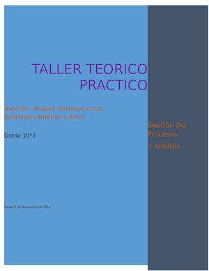 Taller Teorico Practico De Procesos