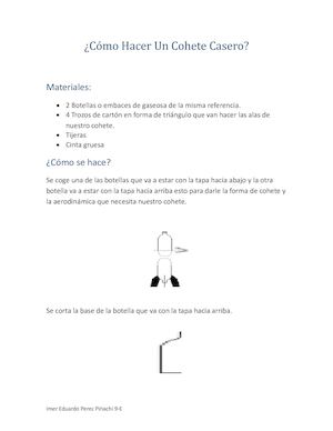 Cómo Hacer Un Cohete Casero