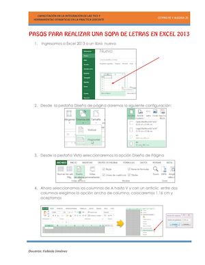 Pasos Para Realizar Una Sopa De Letras En Excel 2013