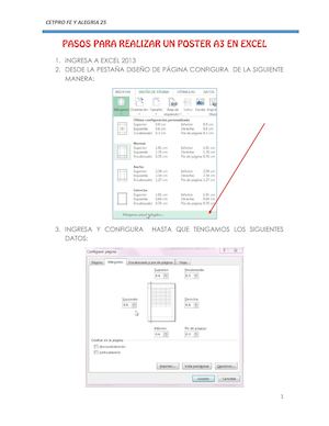 Pasos Para Realizar Un Poster A3 En Excel