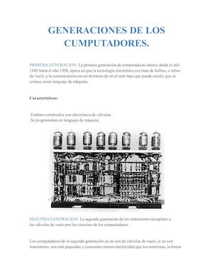 Generaciones De Los Cumputadores
