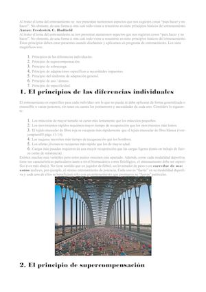 Principios Del Entrenamiento Deportivo