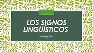 Los Signos Lingüísticos