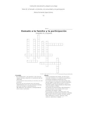 Mafe Taller #2 tercer periodo-El llamado a la familia,comunidad y a la participación