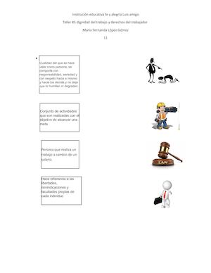 Taller #5 tercer periodo-dignidad del trabajo y derechos del trabajador