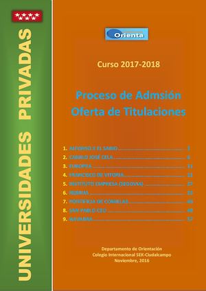 Admisiones 2017 2018 Privadas Madrid