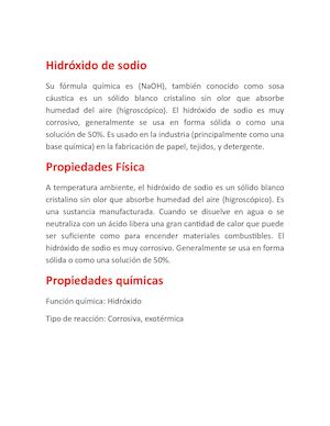 Hidróxido De Sodio