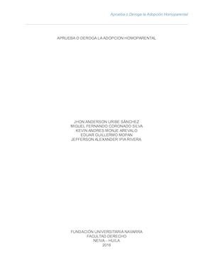 Aprueba o Deroga la Adopción Homoparental