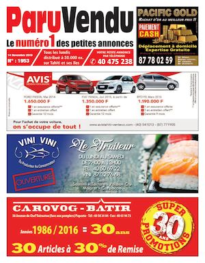 PARU VENDU DU 14 NOVEMBRE 2016