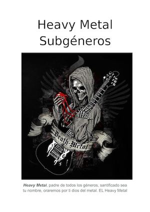 Heavy Metal Subgéneros