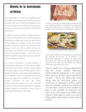 Historia De La Gastronomía En México