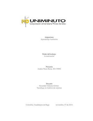 Ensayo La Motivacion