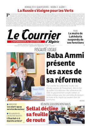 Le Courrier D'Algérie Du Dimanche 13 Novembre 2016