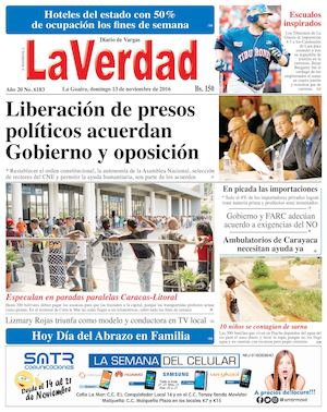 La Guaira, domingo 13 de noviembre de 2016 Año 20 No. 6183