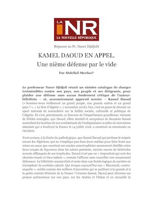 Kamel Daoud en appel: Une nième défense par le vide