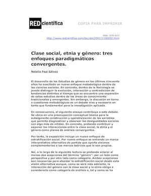 5 Clase Social, Etnia Y Género