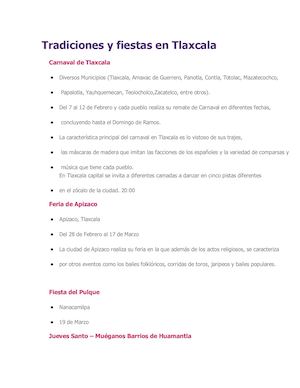 Tradiciones Y Fiestas En Tlaxcala