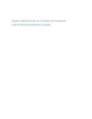 Guia Turistica De La Ciudad De Cancun, , Pdf