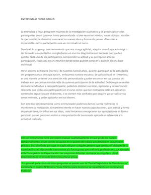 Entrevista O Focus Group