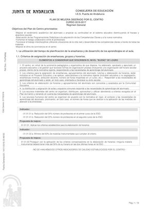 Plan de Mejora 2016 2017