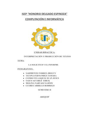 La Solicitud Y El Informe