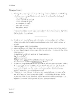 Inför Förvandlingen