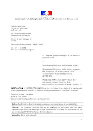 Circulaire Sur Les Titres Professionnels 413730