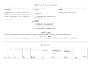 Programmations Cycle 3