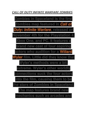 Call Of Duty Infinte Warfare Zombies