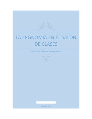 Revista La Ergonomia En El Salon De Clases