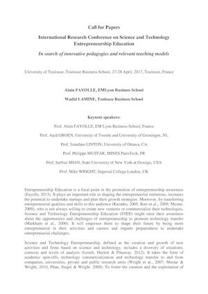 CALL FOR PAPERS Conférence STEE