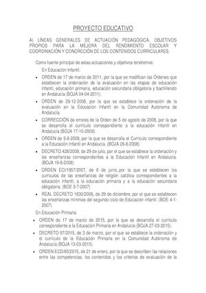 Proyecto Educativo 2016 2017