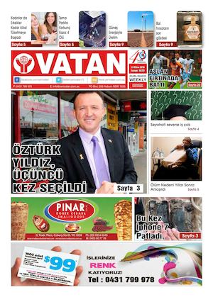 Yeni Vatan Turkish Newspaper Issue No: 1873