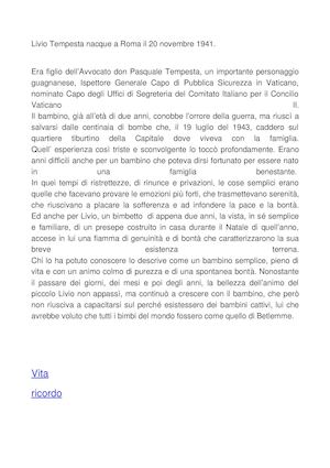 VITA LIVIO TEMPESTA