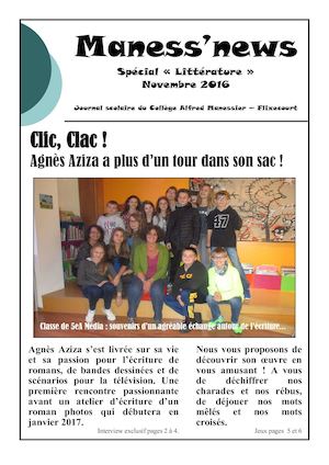 Maness News Rencontre Avec Agnès Aziza 5e A