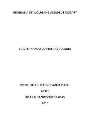 Biografia De Wolfgang Amadeus Mozart