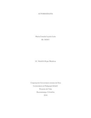 Autobiografia Proyecto De Vida Maria C