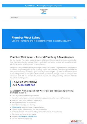 Plumber West Lakes
