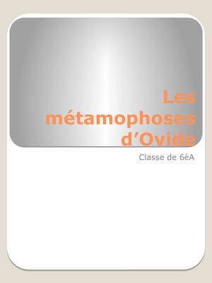Les Métamophoses D’ovide 6a