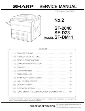 Service Manual Sharp SF 2040 SM