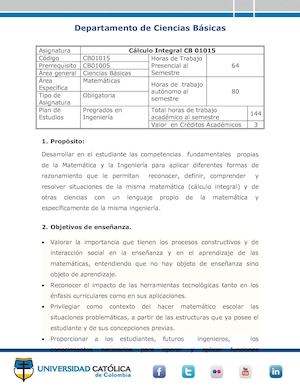 Parcelación De Cálculo Integral