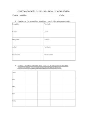 Examen De Lengua Castellana