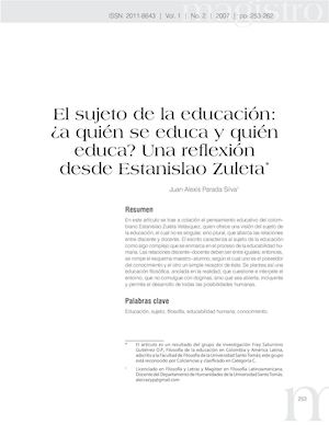 El Sujeto De La Educacion