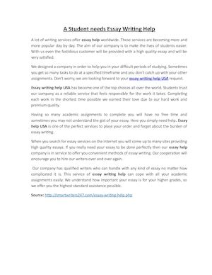 A Student Needs Essay Writing Help