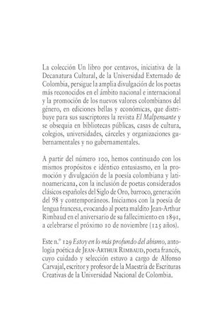 Estoy en lo más profundo del abismo. Jean-Arthur Rimbaud