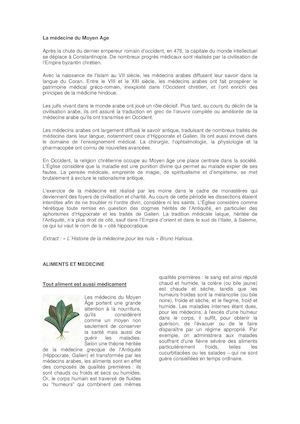 La Médecine au Moyen Age